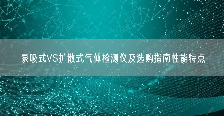 泵吸式VS扩散式气体检测仪及选购指南性能特点(图1)