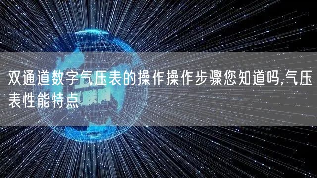 双通道数字气压表的操作操作步骤您知道吗,气压表性能特点(图1)